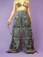 TRIPP NYC X STRAP DELUXE ZIP OFF PANT GREY FOG WASH