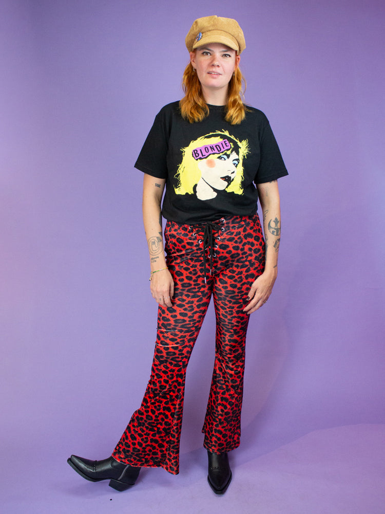 PRETTY ATTITUDE CLOTHING RED CHEETAH FLARES