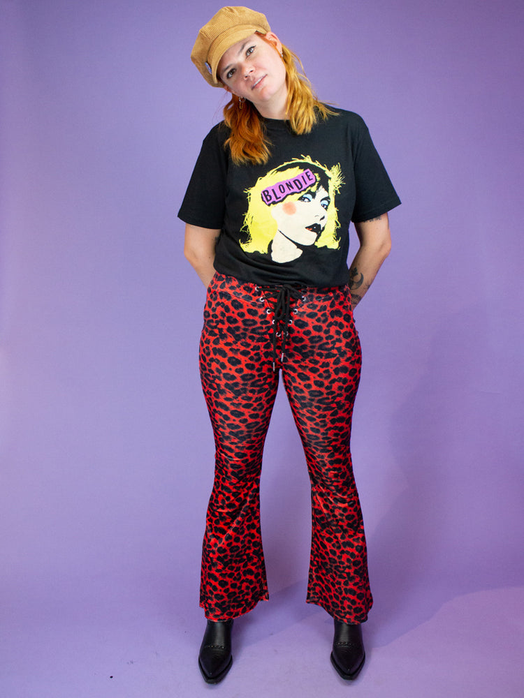 PRETTY ATTITUDE CLOTHING RED CHEETAH FLARES