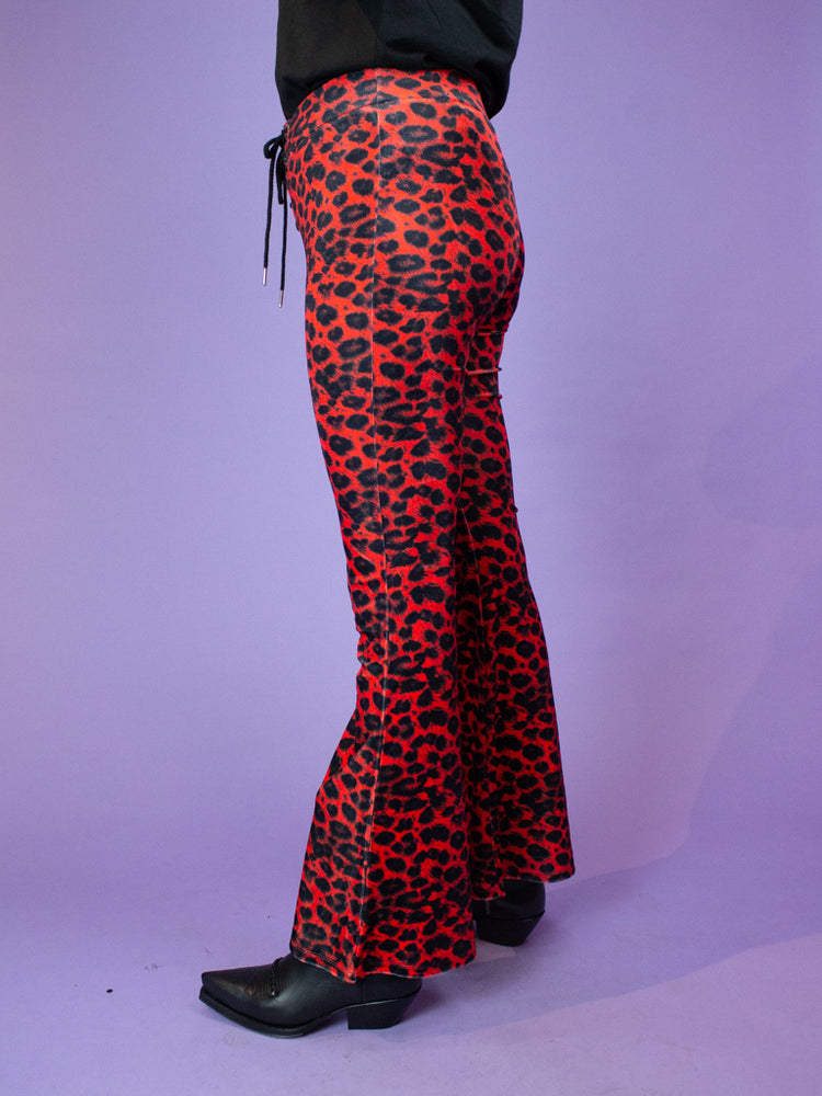 PRETTY ATTITUDE CLOTHING RED CHEETAH FLARES