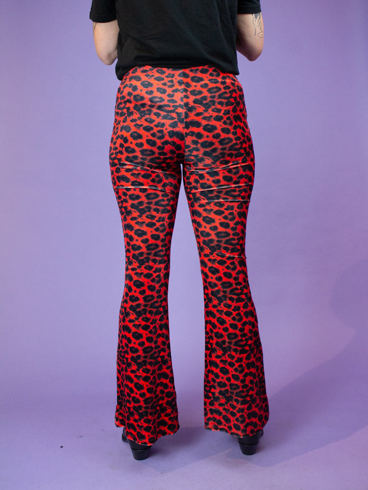 PRETTY ATTITUDE CLOTHING RED CHEETAH FLARES