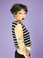 NIKINKY PUNKY TOP BLACK WHITE STRIPES