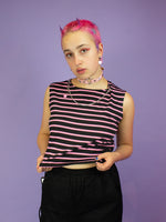NIKINKY PUNKY TOP BLACK PINK STRIPES