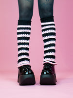 LEG WARMER  LIGHT PINK BLACK