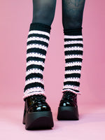 LEG WARMER  LIGHT PINK BLACK