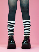 LEG WARMER WHITE BLACK
