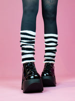 LEG WARMER WHITE BLACK