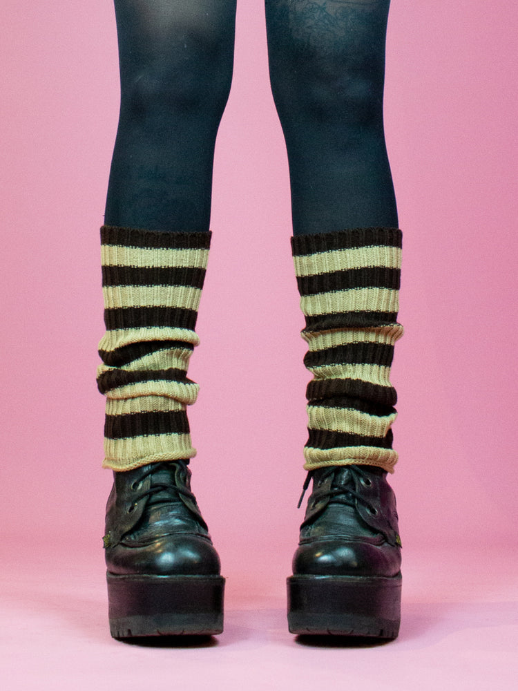 LEG WARMER BROWN STRIPED