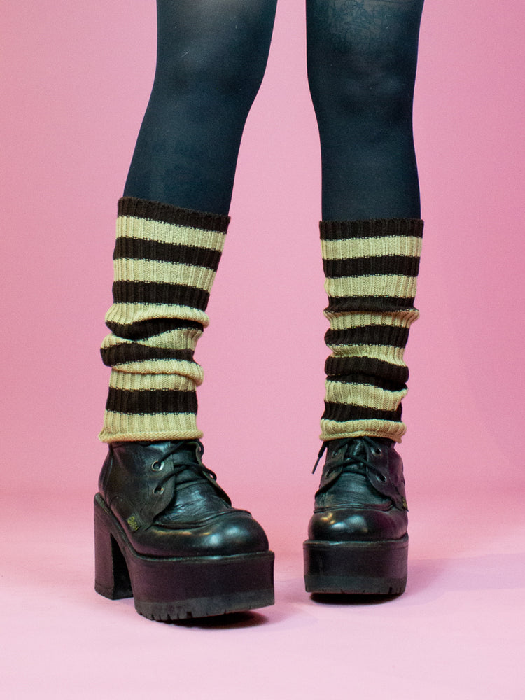 LEG WARMER BROWN STRIPED