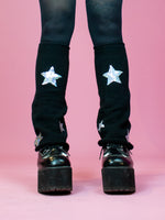 LEG WARMER BLACK PAILLETTE STAR