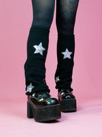 LEG WARMER BLACK PAILLETTE STAR