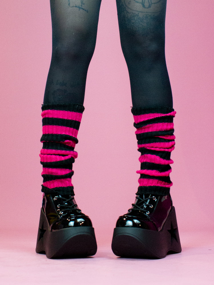 LEG WARMER PINK BLACK