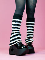 LEG WARMER WHITE BLACK