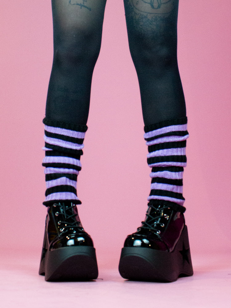 LEG WARMER PURPLE BLACK