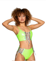 J VALENTINE LIME LACE UP TOP JR202