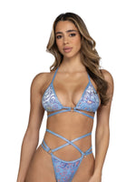 J VALENTINE SEQUIN VELVET TRIANGLE TOP BABY BLUE JR136