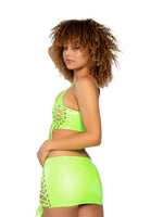 J VALENTINE LIME LACE UP TOP JR204