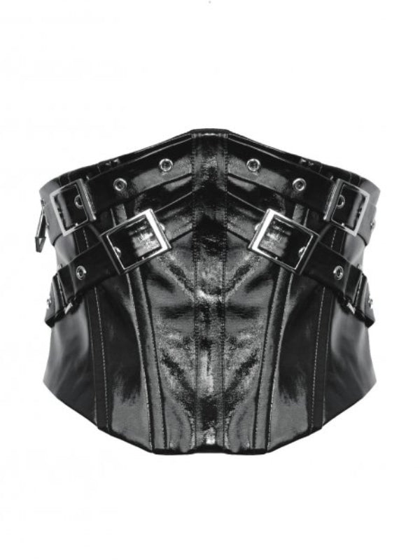 
            
                Load image into Gallery viewer, DARK IN LOVE CW089 PUNK PATENT LEATHER METAL WAIST CORSET
            
        