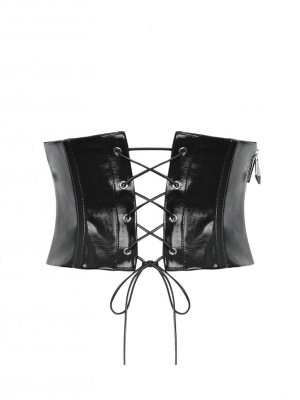 
            
                Load image into Gallery viewer, DARK IN LOVE CW089 PUNK PATENT LEATHER METAL WAIST CORSET
            
        