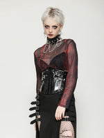 DARK IN LOVE CW089 PUNK PATENT LEATHER METAL WAIST CORSET