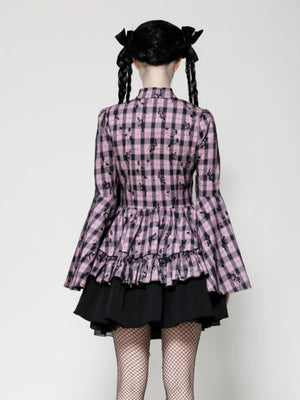 DARK IN LOVE DW1021 BIG PINK BUTTERFLY DOLL BELL SLEEVE DRESS