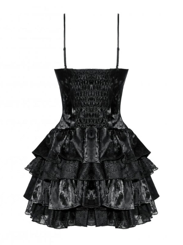 
            
                Bild in den Galerie-Viewer laden,DARK IN LOVE DW1035 PUNK SHINY PU LEATHER LAYERED DRESS
            
        