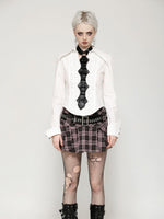 DARK IN LOVE KW374 PUNK PINK PLAID MINI SKIRT