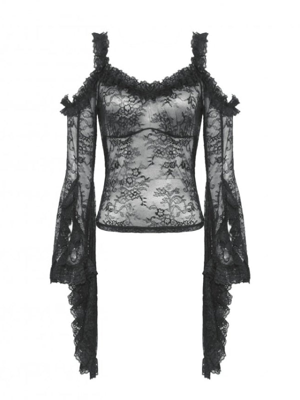 
            
                Bild in den Galerie-Viewer laden,DARK IN LOVE TW623 GOTHIC ROMANTIC LACE FLARE SLEEVE TOP
            
        