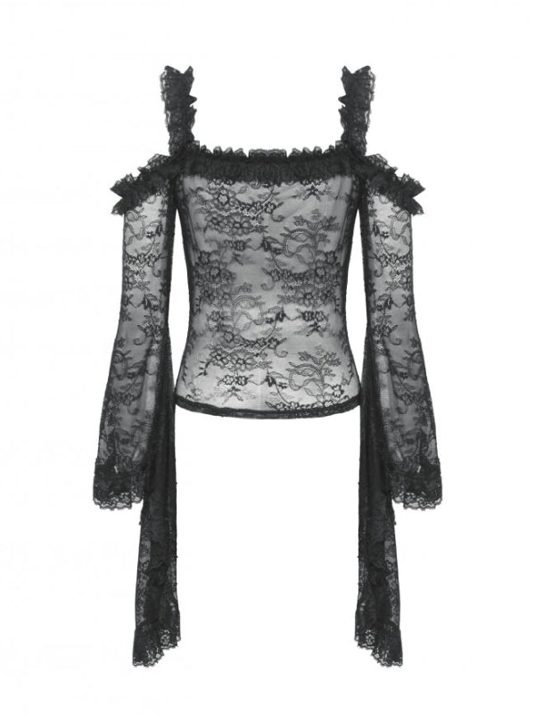 
            
                Bild in den Galerie-Viewer laden,DARK IN LOVE TW623 GOTHIC ROMANTIC LACE FLARE SLEEVE TOP
            
        