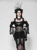 DARK IN LOVE TW623 GOTHIC ROMANTIC LACE FLARE SLEEVE TOP