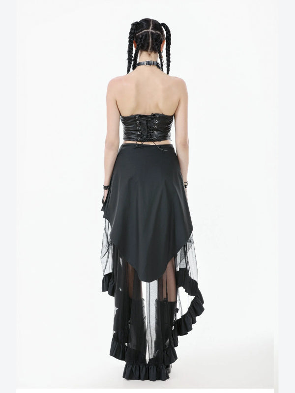 DARK IN LOVE KW385 STUDDED SKIRT MESH