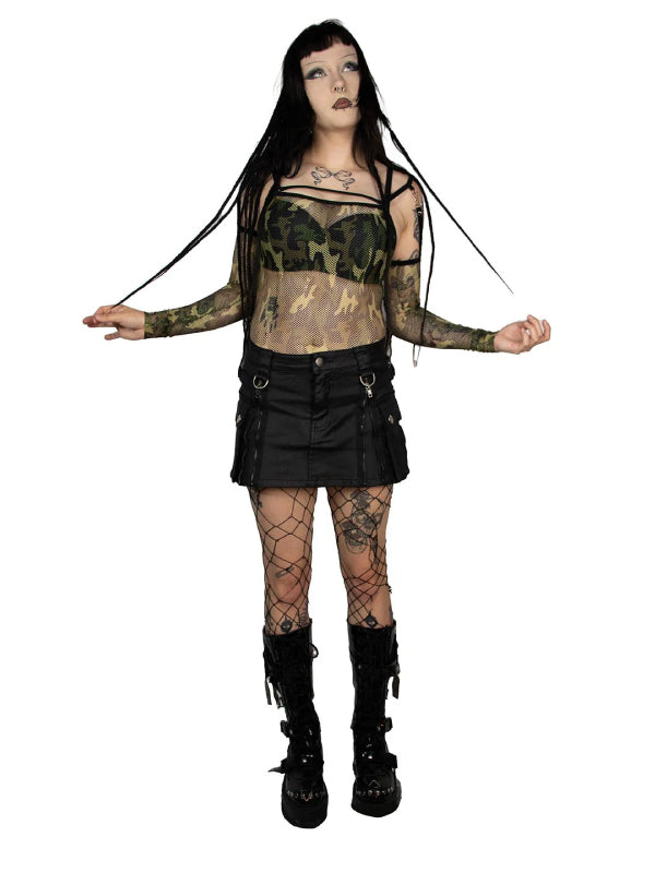 LIP SERVICE FISHNET TRANSFORMER CAMO LS-131