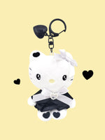 LIMITED - SANRIO BLACK HEART RIBBON PLUSH KEYRING