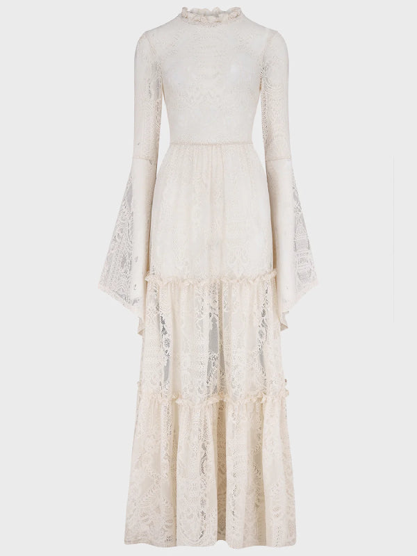 KILLSTAR HECATE LACE MAXI DRESS IVORY