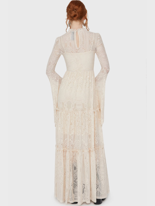 KILLSTAR HECATE LACE MAXI DRESS IVORY