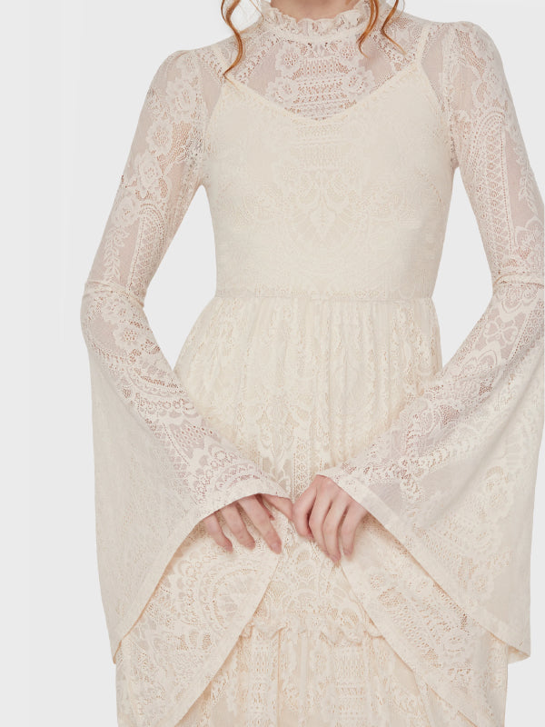 KILLSTAR HECATE LACE MAXI DRESS IVORY