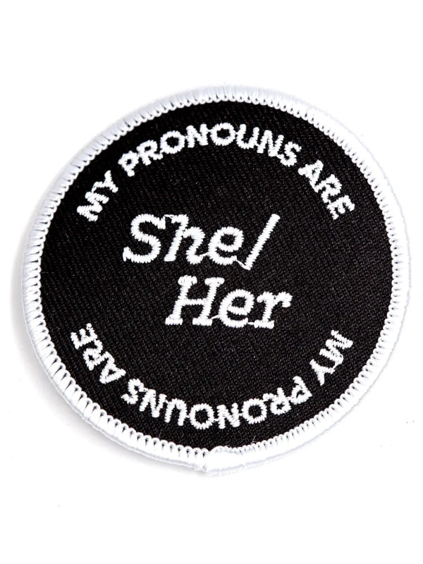 THESE ARE THE THINGS SHE/HER PRONOUN IRON-ON PATCH
