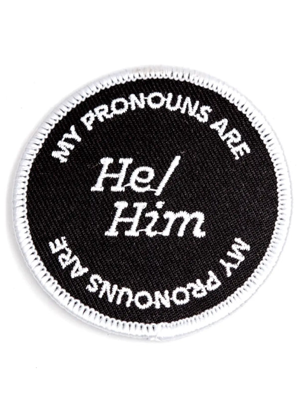 THESE ARE THE THINGS HE/HIM PRONOUN IRON-ON PATCH