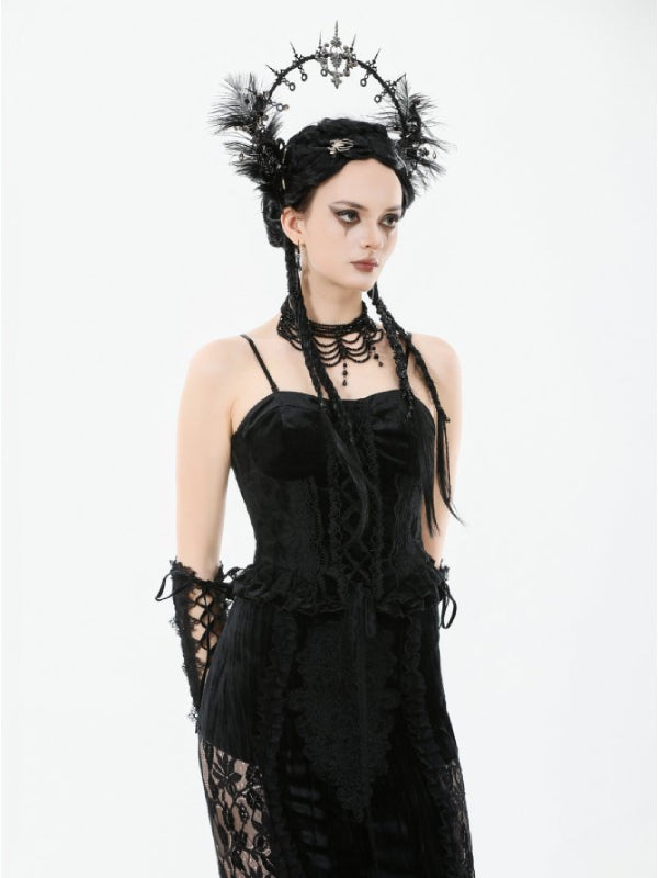 DARK IN LOVE CW101 GOTHIC VELVET LACE BUSTIER CW101