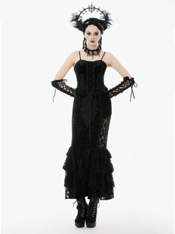 DARK IN LOVE CW101 GOTHIC VELVET LACE BUSTIER CW101