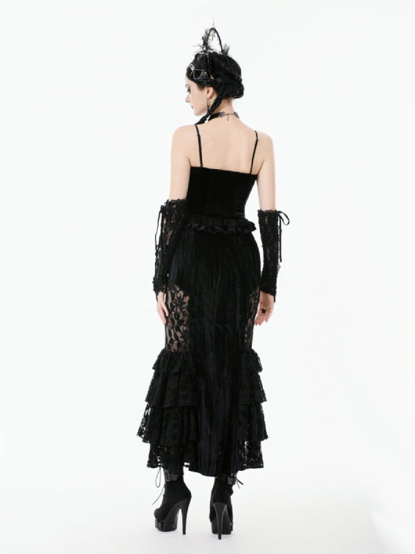 DARK IN LOVE CW101 GOTHIC VELVET LACE BUSTIER CW101