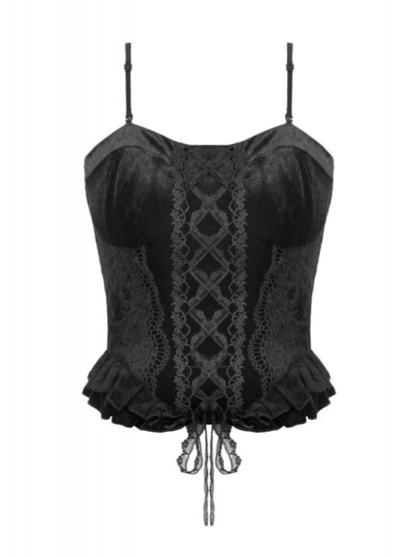 DARK IN LOVE CW101 GOTHIC VELVET LACE BUSTIER CW101
