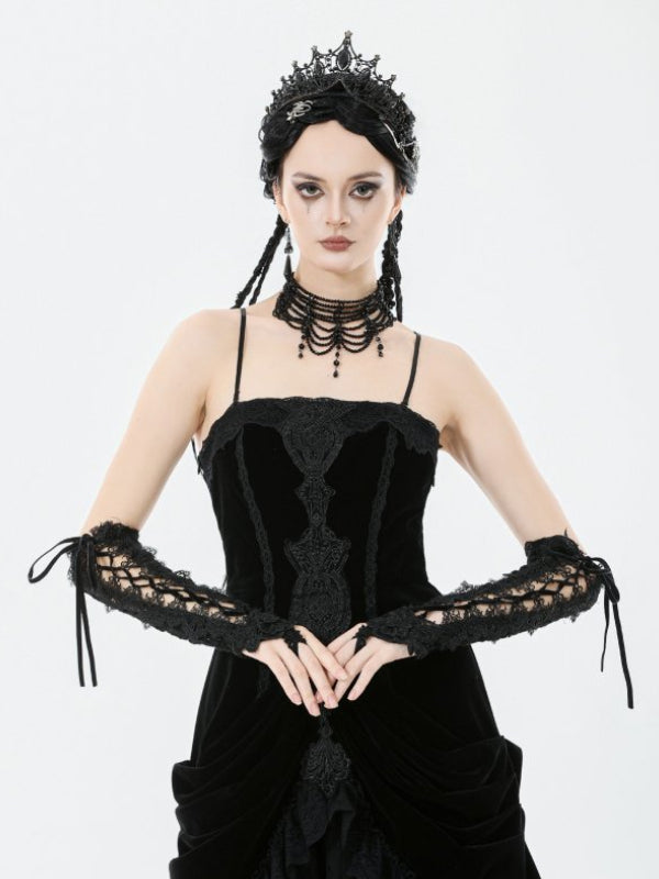 DARK IN LOVE AGL029 BLACK LACE GLOVES