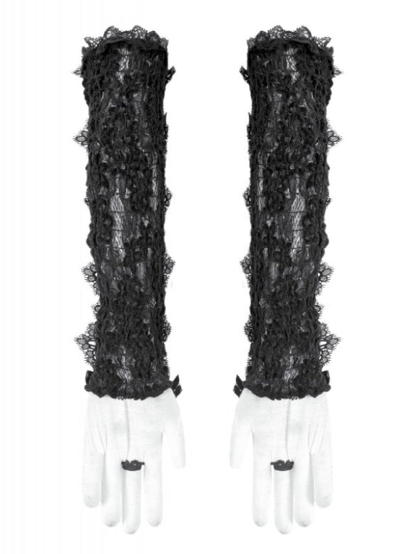 DARK IN LOVE AGL029 BLACK LACE GLOVES