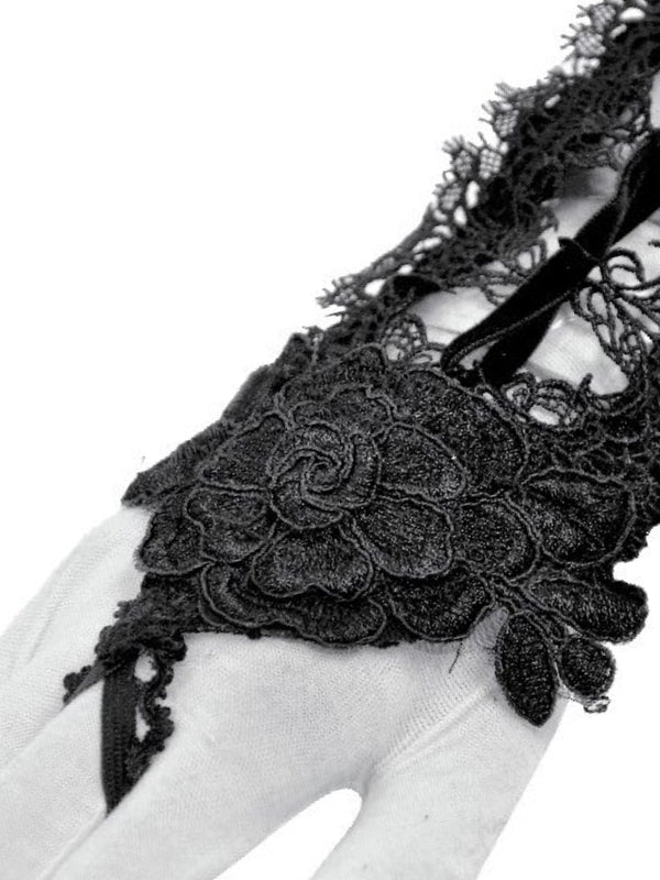 DARK IN LOVE AGL029 BLACK LACE GLOVES