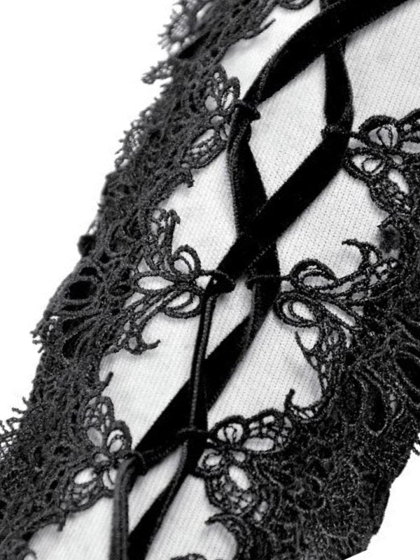 DARK IN LOVE AGL029 BLACK LACE GLOVES
