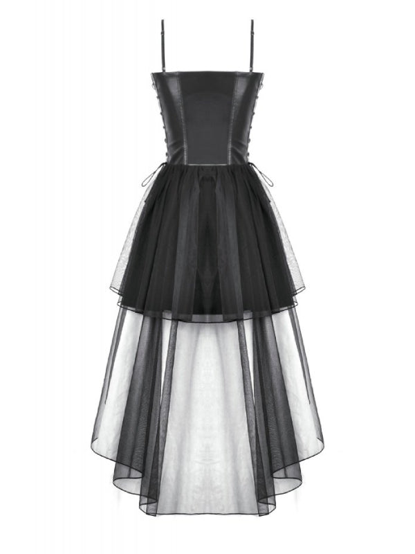 DARK IN LOVE DW1105 FAUX LEATHER & MESH DRESS