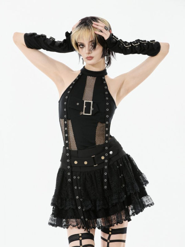 DARK IN LOVE TW662 MESH PANEL TOP