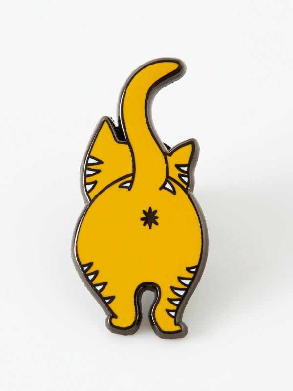PUNKY PINS GINGER CAT BUM ENAMEL PIN