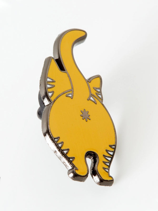 PUNKY PINS GINGER CAT BUM ENAMEL PIN